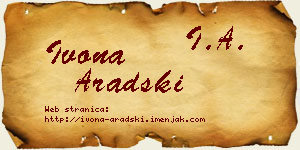 Ivona Aradski vizit kartica